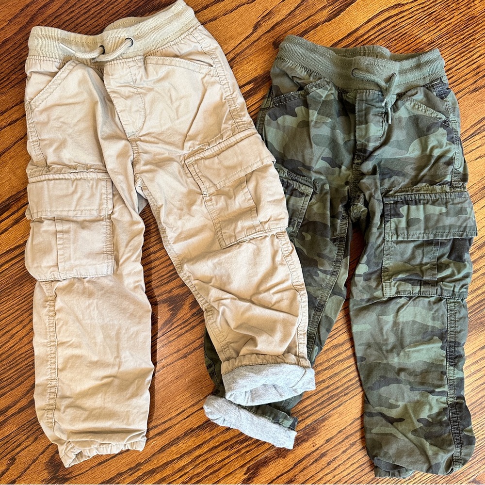 Gap Jersey Lined Cargo Pants (2) Pairs Size 4/4T